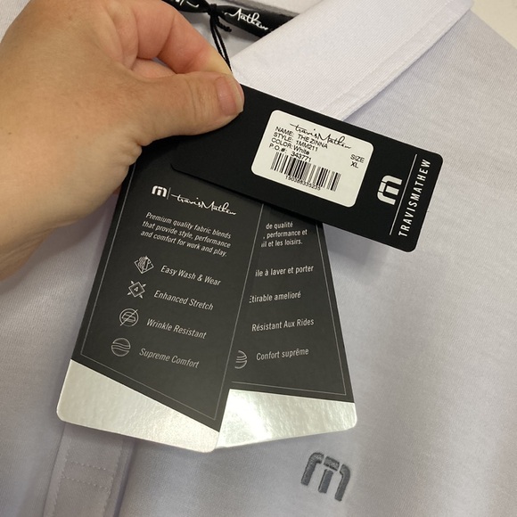 New Travis Mathew Polo Shirt Mens XL White The Zinna Short Sleeve Golf Tennis - Picture 12 of 15